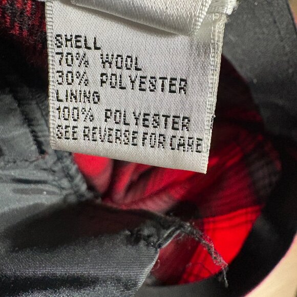 Talbots vintage red plaid midi skirt size 14 Petite 14P wool blend elastic waist - Picture 7 of 8